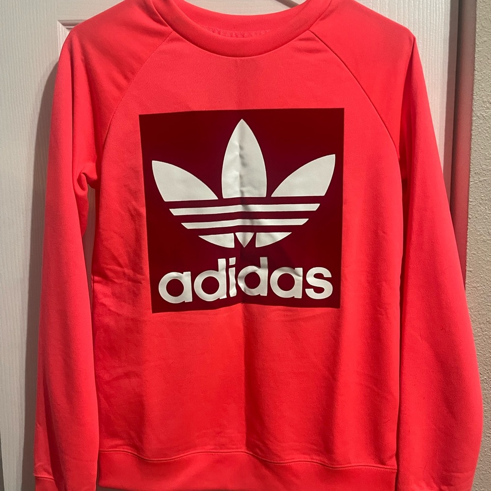 ✨NWT✨Adidas Bright Red Crew Sweatshirt